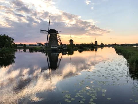 The Kinderdijk windmills Stock Photos