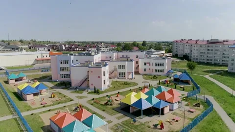 Kindergarten from above Stock Footage 147730277