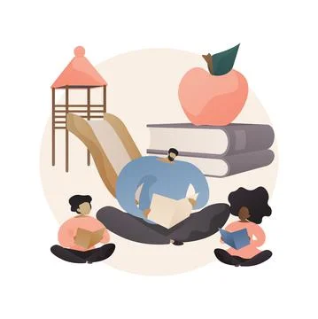 Kindergarten abstract concept vector illustration. Stock Illustration