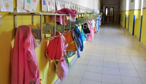 Kindergarten corridor 库存照片