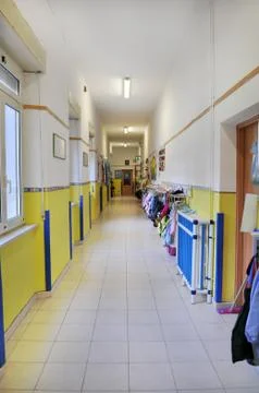 Kindergarten corridor 库存照片