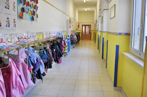 Kindergarten corridor 库存照片