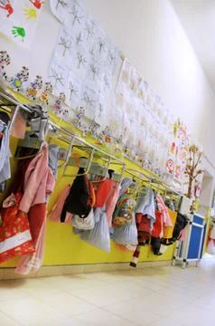 Kindergarten corridor Stock Photos