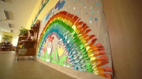 Kindergarten handmade decoration Stock Footage 67359036