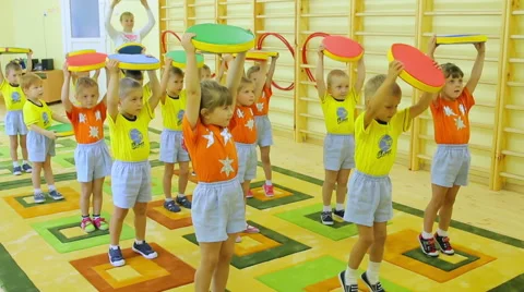 Kindergarten kids playing Stock Footage 62065712