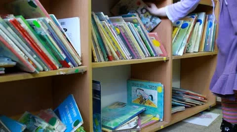 Kindergarten  library 스톡 동영상 21425414