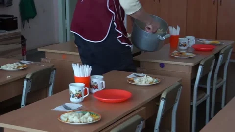 Kindergarten lunch Stock Footage 138462247