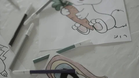 Kindergarten paintings Stock Footage 115766256