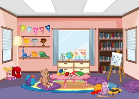 Kindergarten room interior design Ilustración de archivo