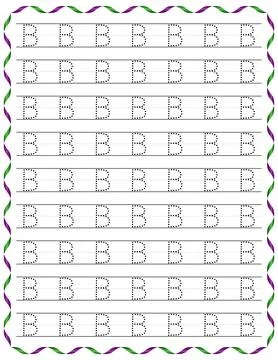 Kindergarten Writing “B” Stock Illustration