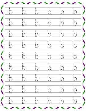 Kindergarten Writing “b” Stock Illustration