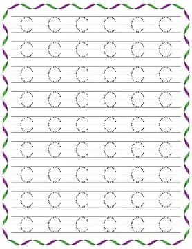 Kindergarten Writing “C” Stock Illustration