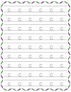 Kindergarten Writing “c” Stock Illustration
