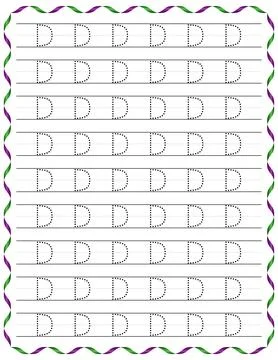 Kindergarten Writing “D” Stock Illustration