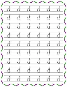 Kindergarten Writing “d” Stock Illustration
