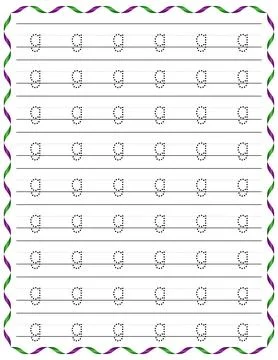 Kindergarten Writing “g” Stock Illustration