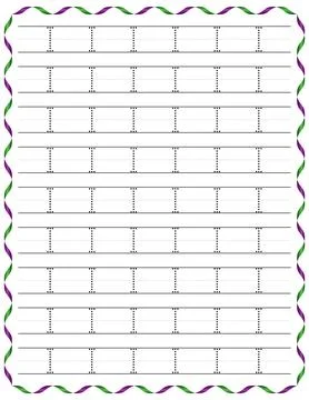 Kindergarten Writing “I” Stock Illustration