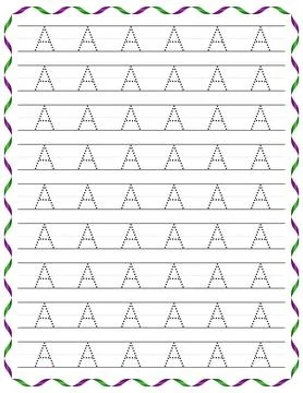 Kindergarten Writing “A” Stock Illustration