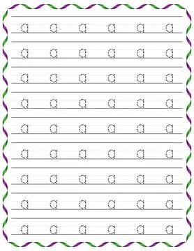 Kindergarten Writing “a” Stock Illustration