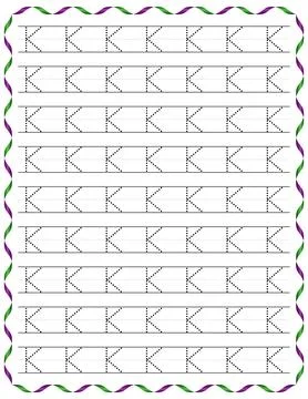 Kindergarten Writing “K” Stock Illustration