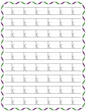 Kindergarten Writing “k” Stock Illustration