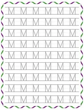 Kindergarten Writing “M” Stock Illustration