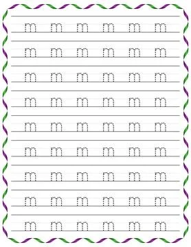 Kindergarten Writing “m” Stock Illustration