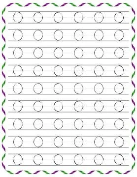 Kindergarten Writing “O” Stock Illustration