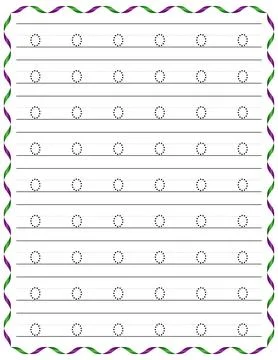 Kindergarten Writing “o” Stock Illustration