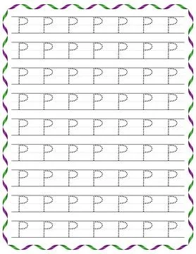Kindergarten Writing “P” Stock Illustration