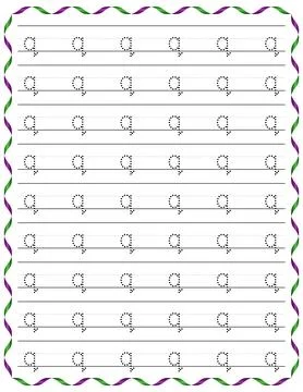 Kindergarten Writing “q” Stock Illustration