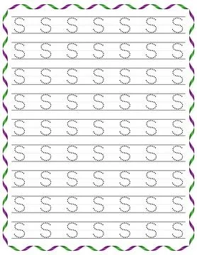 Kindergarten Writing “S” Stock Illustration
