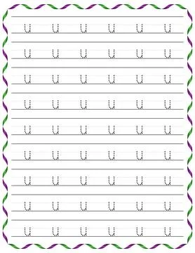 Kindergarten Writing “u” Stock Illustration