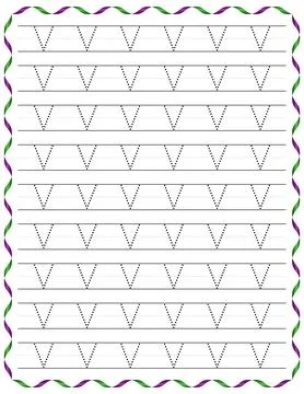 Kindergarten Writing “V” Stock Illustration
