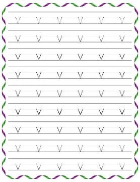 Kindergarten Writing “v” Stock Illustration