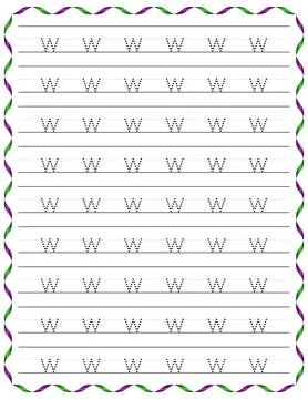 Kindergarten Writing “w” Stock Illustration