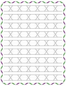 Kindergarten Writing “X” Stock Illustration