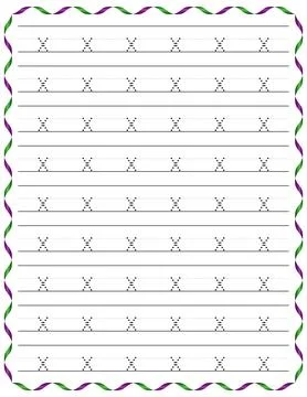 Kindergarten Writing “x” Stock Illustration