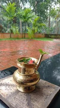 Kindi is a type of pitcher usually found in old houses in kerala and other pa Stock Photos