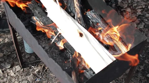 Kindle a Fire in the Brazier Stock Footage 62417499