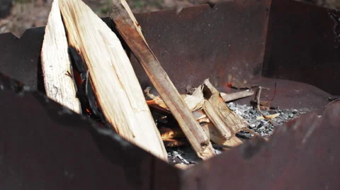 Kindle a Fire in the Brazier Stock Footage 62417738