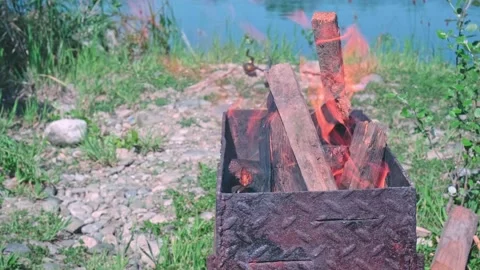 Kindle a fire Stock Footage 197485266