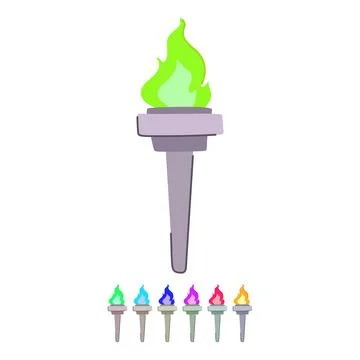 Kindle torch fire vector cartoon graphic Stock Illustration