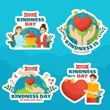 Kindness 8 label Stock Illustration