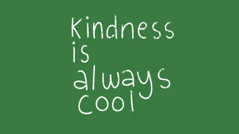 Kindness Is Always Cool Quote Hand-Drawn 2D Animation on Green Screen Vidéo 333522672