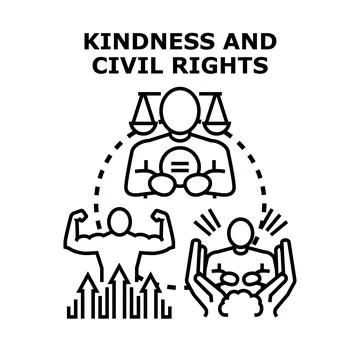 Kindness and civil rights concept promoting equality and justice Stock Illustration