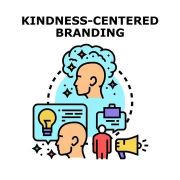 Kindness centered branding concept developing strategy Stock Illustration