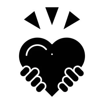Kindness Glyph Icon Stock Illustration