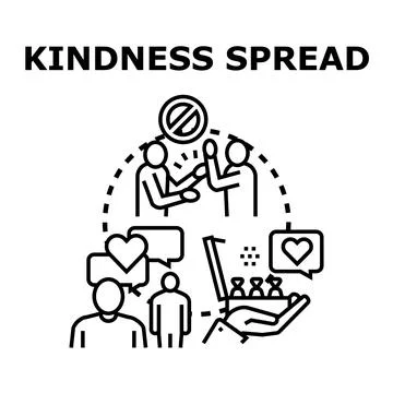 Kindness spread sending generosity to people concept Stock Illustration