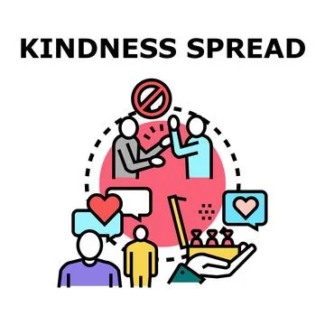Kindness spread sending generosity to people concept Stock Illustration